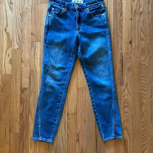 AMO 26 Twist Liberty jeans ankle slit detail zip fly great pre owned condition